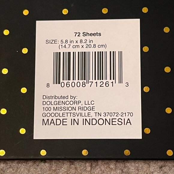 Chic Black & Gold Polka Dot Hardcover Writing Journal - Lined w/ Bookmark Ribbon - Picture 7 of 10